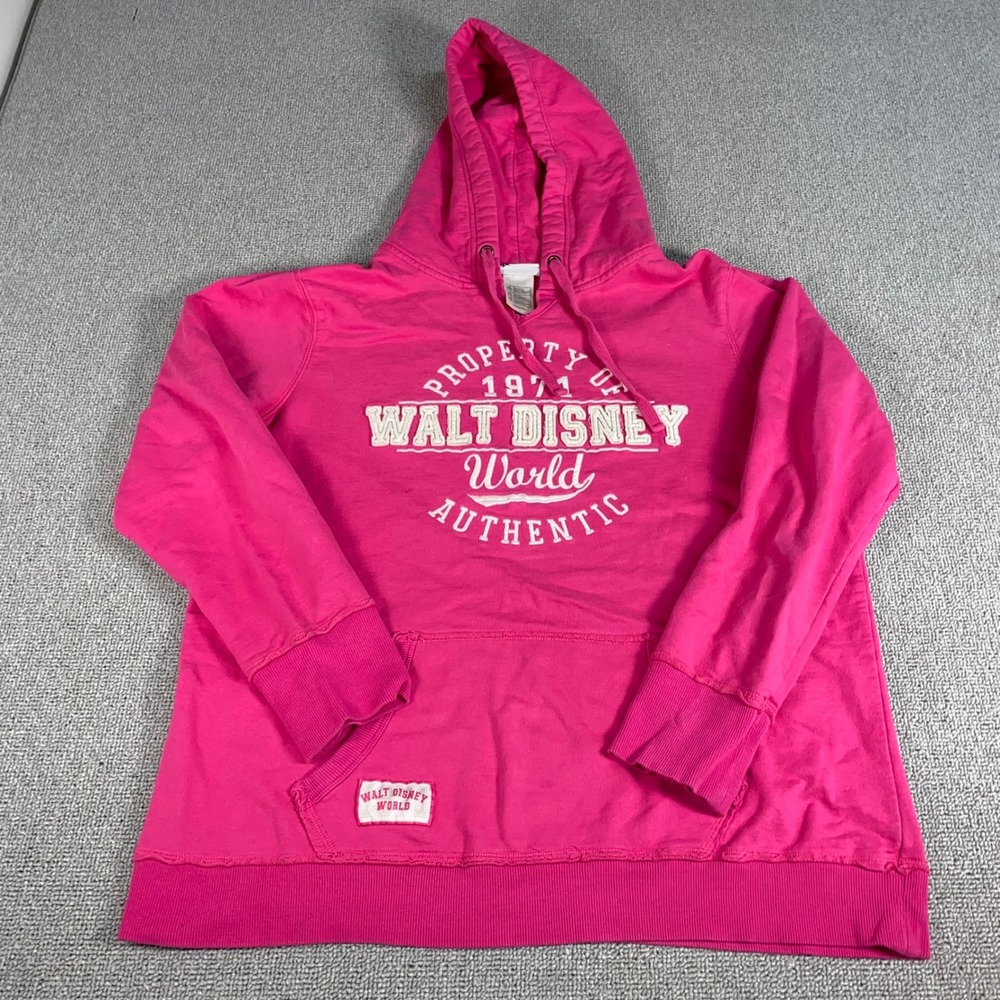 Disney Parks Walt Disney World Hoodie Womens XXL Pink Pullover Graphic Sweater
